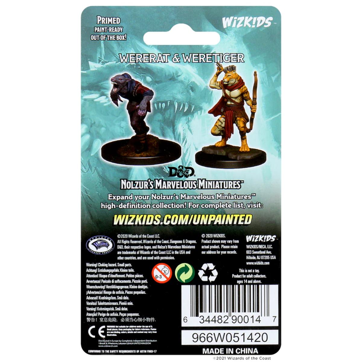 D&D Nolzur's Marvelous Miniatures: Wererat & Weretiger