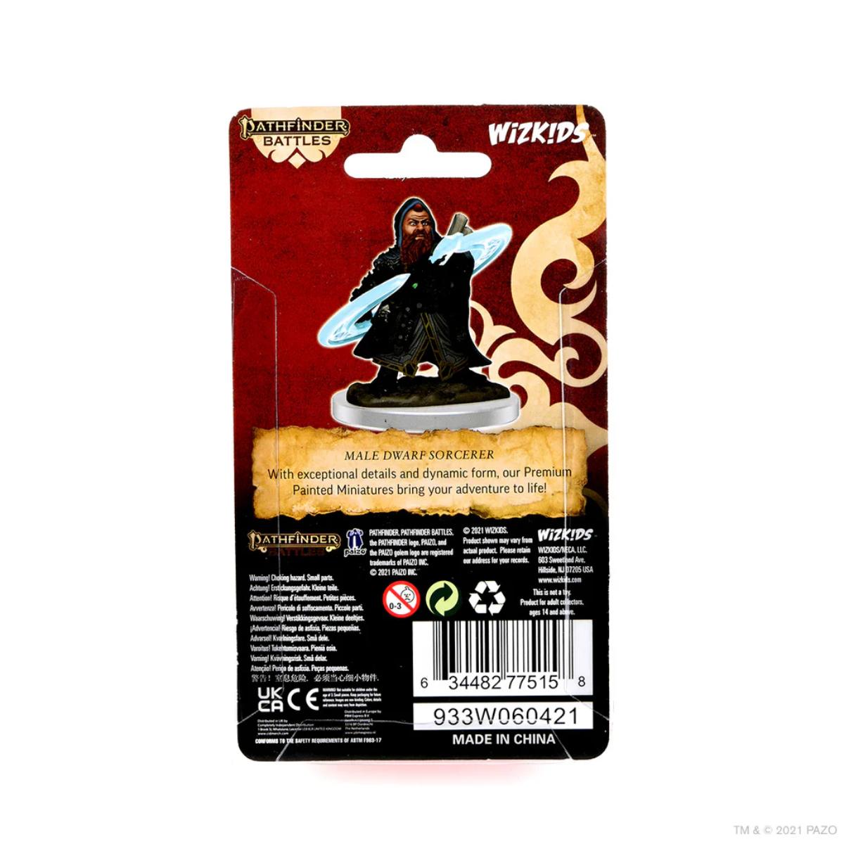 Pathfinder Battles: Premium Painted Figure: Male Dwarf Sorcerer