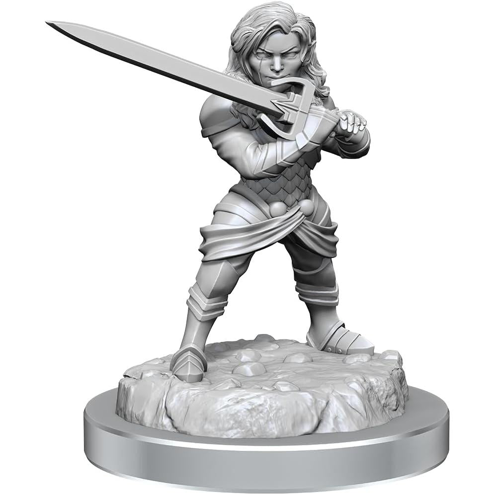 Critical Role Unpainted Miniatures: Human Wizard Female & Halfling Holy Warrior Female