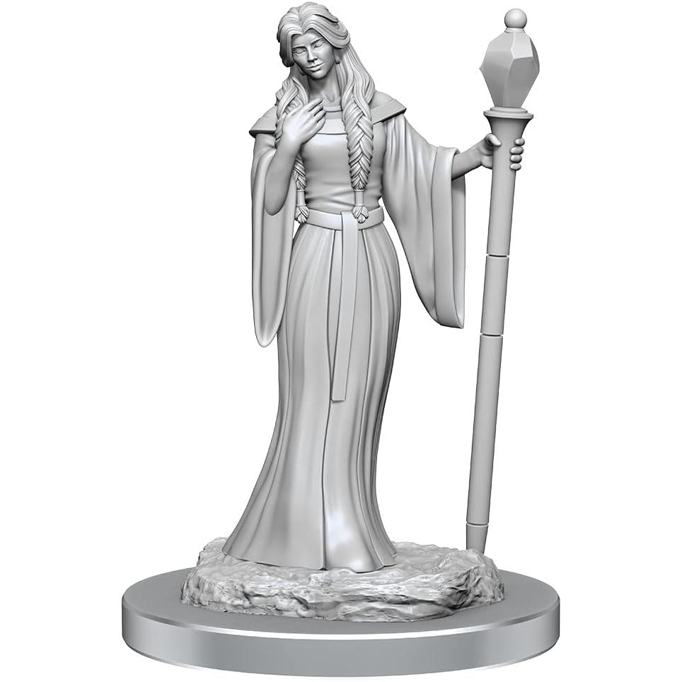 Critical Role Unpainted Miniatures: Human Wizard Female & Halfling Holy Warrior Female