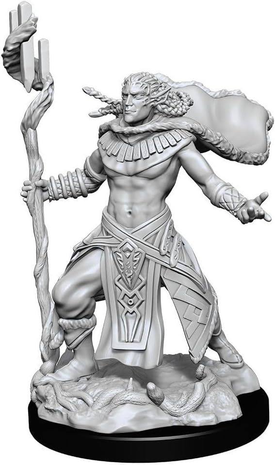 Magic: The Gathering Unpainted Miniatures: Elf Fighter & Elf Cleric