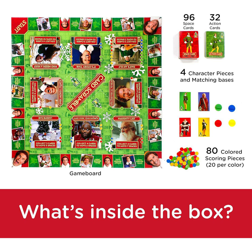 Elf Card Scramble Board Game