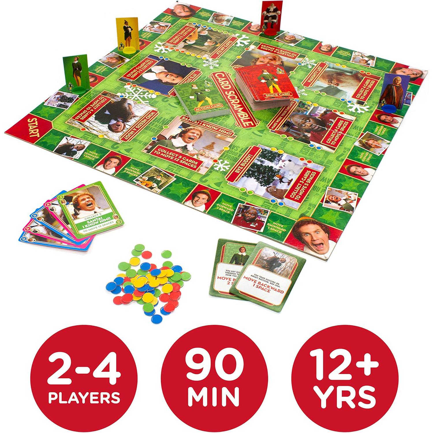 Elf Card Scramble Board Game