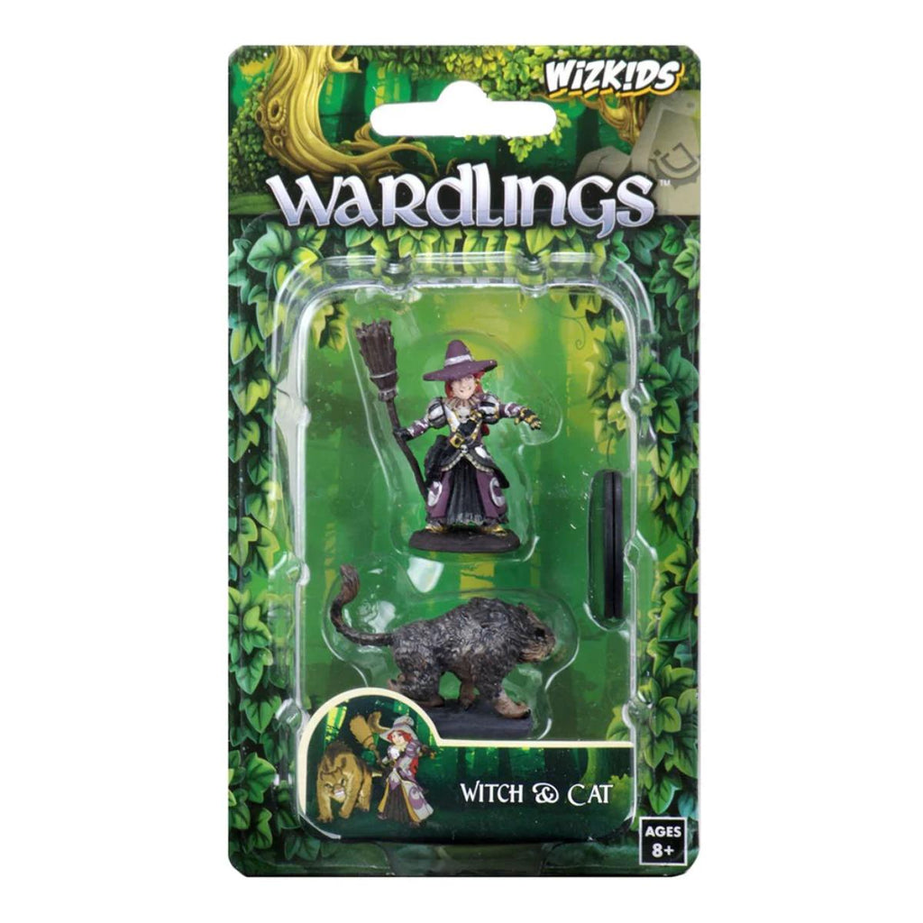 WizKids Wardlings Painted RPG Figures: Girl Witch & Witch's Cat