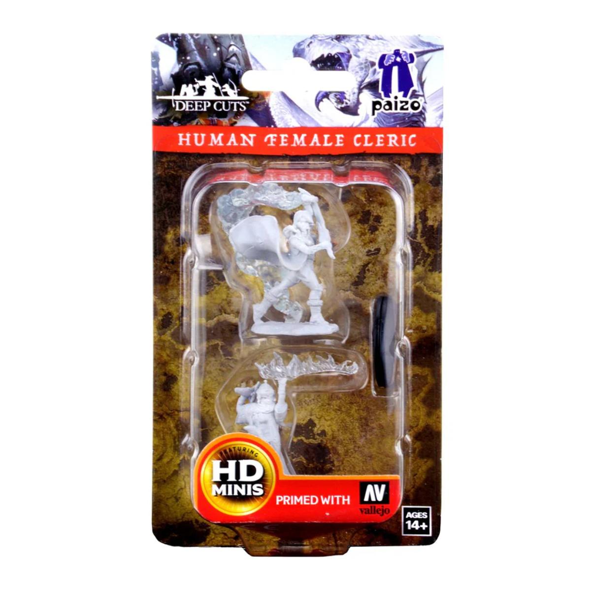 Pathfinder Deep Cuts Unpainted Miniatures: Human Female Cleric