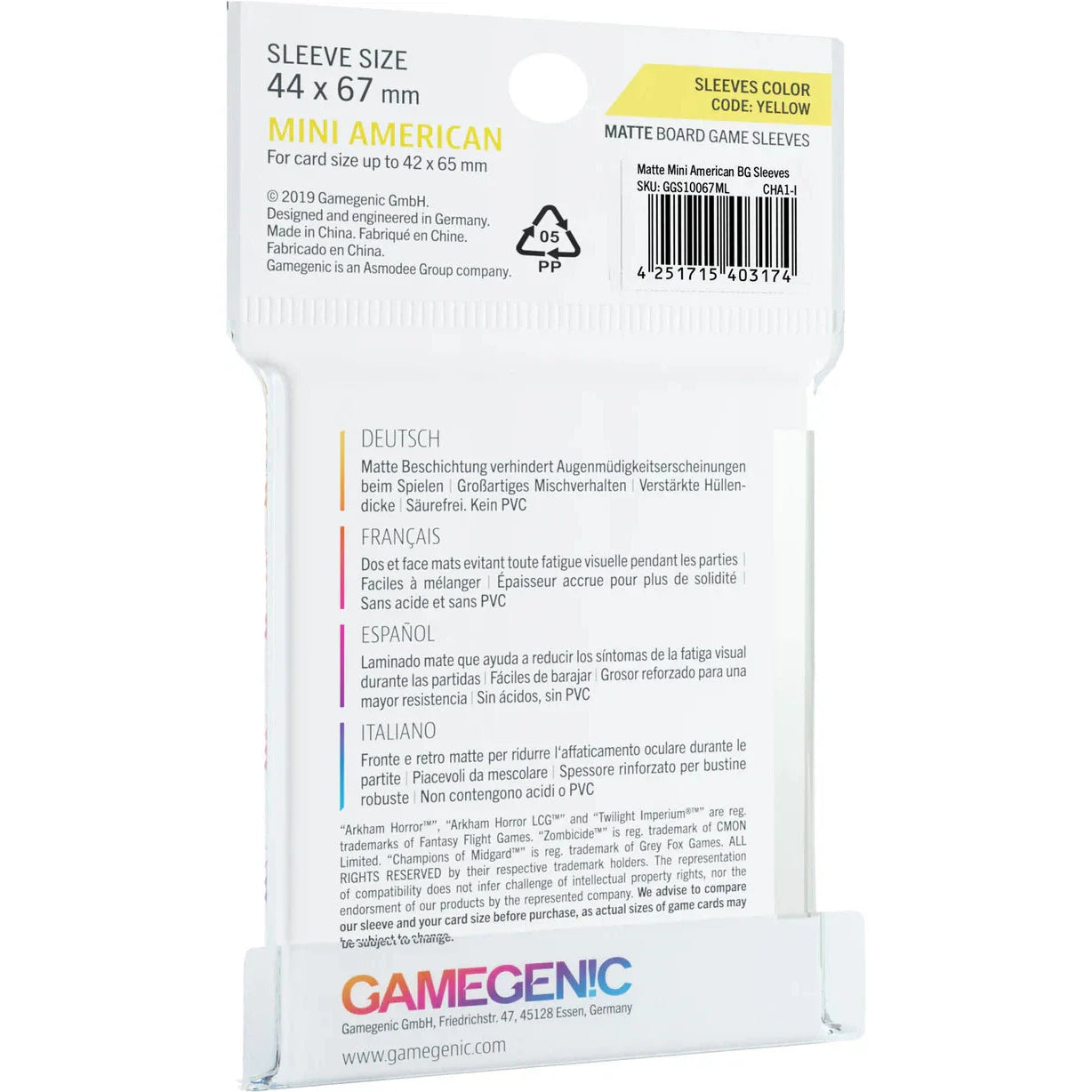 MATTE Sleeves: Mini American (44 x 67 mm)