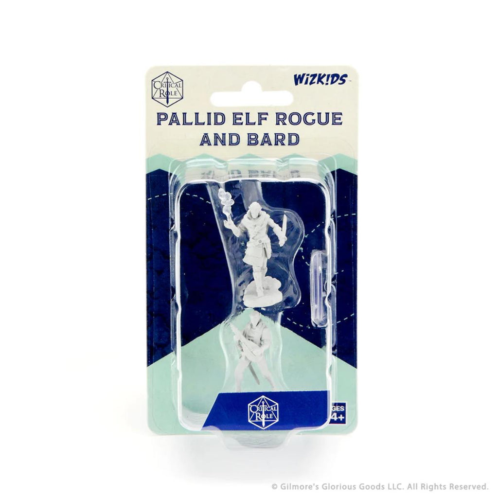 Critical Role Unpainted Miniatures: Pallid Elf Rogue & Bard Male