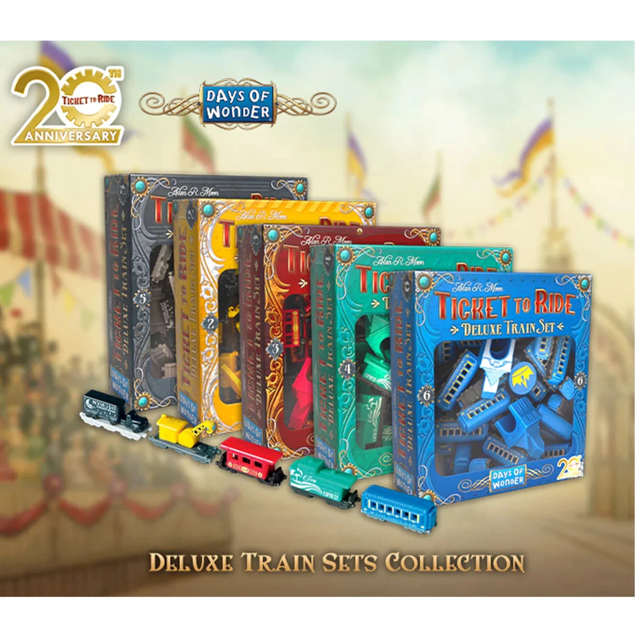 Ticket To Ride: 20th Anniversary Deluxe Trains – 5 Pack – Affet